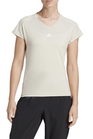 Camiseta slim fit Essentials - Crudo y blanco