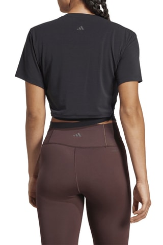 Camiseta cropped de yoga - Negro