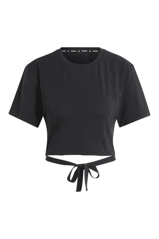 Camiseta cropped de yoga - Negro
