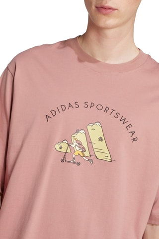 Camiseta loose Codes Doodle Scooter - Rosa