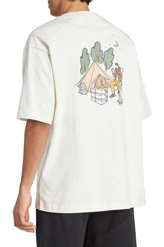 Camiseta loose Codes Doodle Camp - Blanco