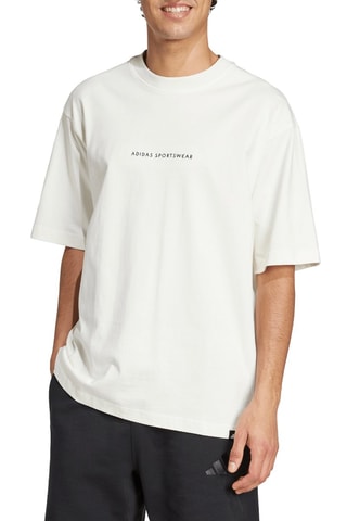 Camiseta loose Codes Doodle Camp - Blanco