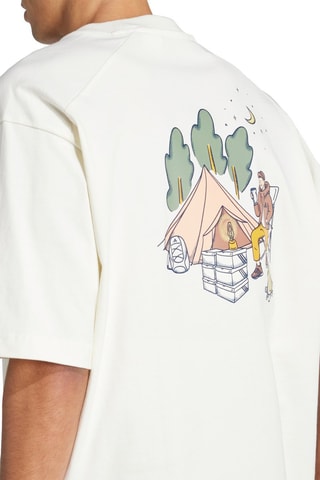 Camiseta loose Codes Doodle Camp - Blanco