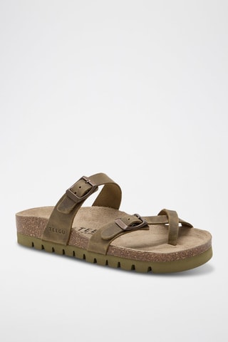 Sandales en cuir - Kaki