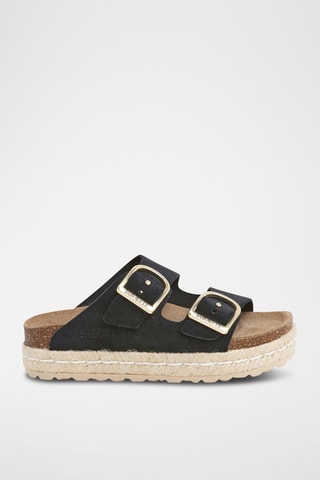 Mules en nubuck - Noir