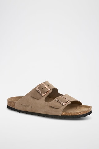 Mules en nubuck - Marron