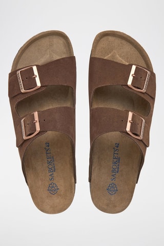 Mules en nubuck - Marron