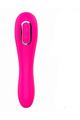 Vibromasseur stimulateur 2-en-1 télécommandé - Rose - 19 cm