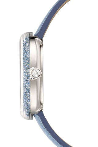 Montre en cuir de veau Crystalline Lustre - Bleu