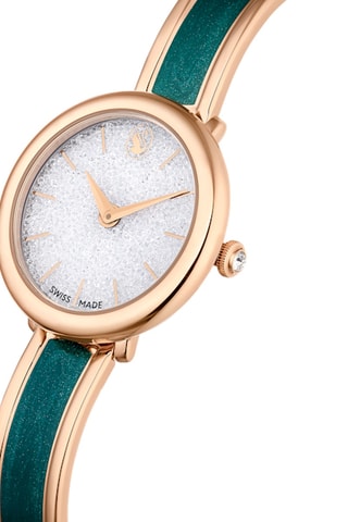 Montre à quartz en doré à l'or rose Crystalline Bangle