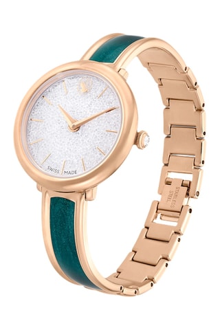Montre à quartz en doré à l'or rose Crystalline Bangle