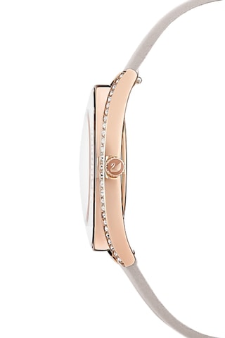 Montre en cuir de veau et doré à l'or rose Crystalline Aura