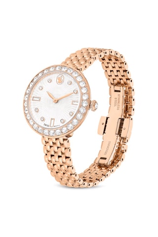 Montre à quartz en métal, dorée à l’or rose et Certa