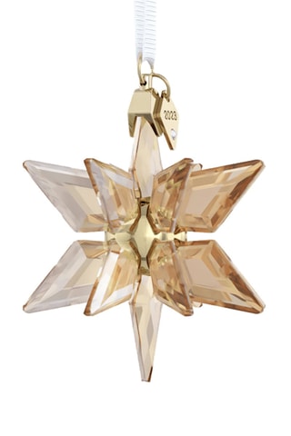 Etoile en cristaux Swarovski et plaquée or jaune Festive 2023 - 5,9 x 4,6 x 4,6 cm