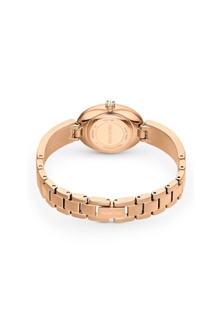 Montre à quartz en métal, dorée à l’or rose et Crystal Rock Oval