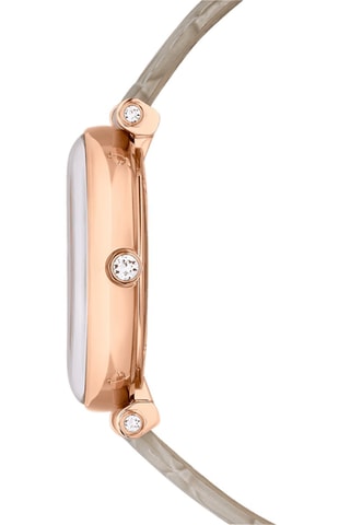 Montre à quartz en cuir de veau, dorée à l’or rose et Crystalline Wonder