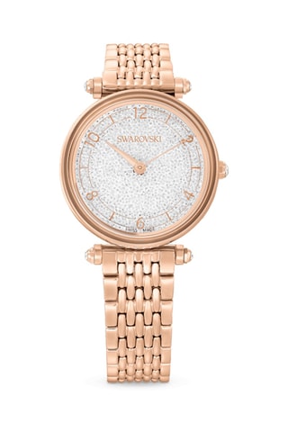 Montre à quartz en métal, dorée à l’or rose et Crystalline Wonder