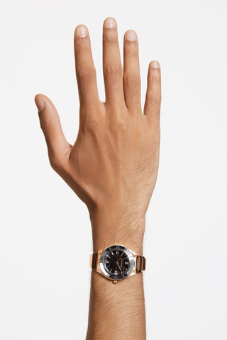 Montre à quartz en métal, plaqué or rose et
