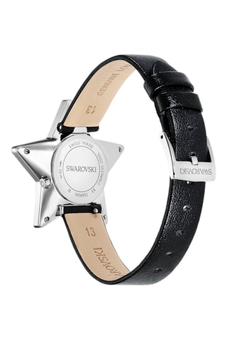 Montre à quartz en cuir Stella - Noir et argenté