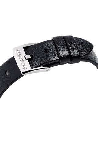 Montre à quartz en cuir Stella - Noir et argenté