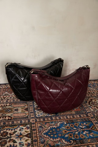 Bolso shopper de piel - Negro