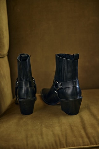 Botines de piel - Negro