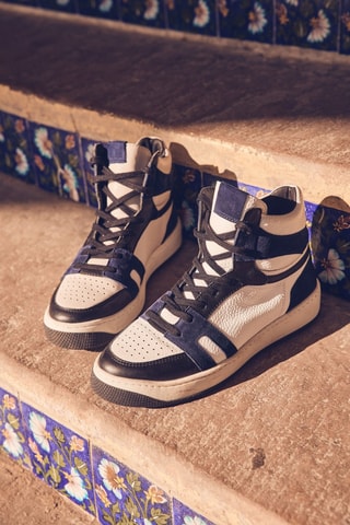 Zapatillas altas de piel - Blanco