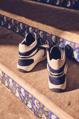 Zapatillas altas de piel - Blanco