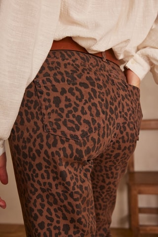 Pantalón recto 7/8 - Marrón