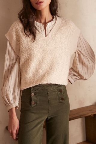 Top de lana - Beige