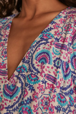 Vestido largo - Azul rey y violeta