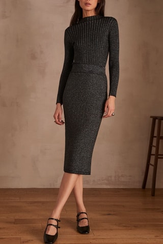 Falda midi - Negro