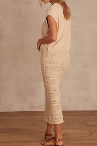 Falda recta - Beige
