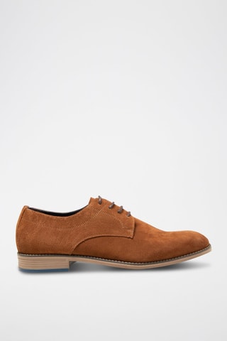 Stringate in pelle scamosciata - Marrone