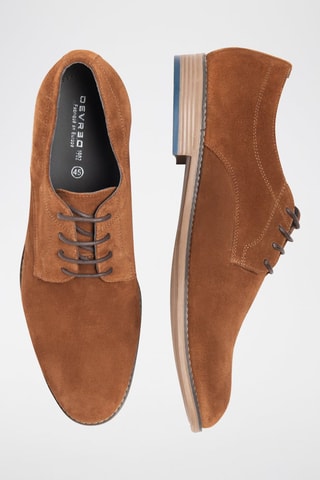 Stringate in pelle scamosciata - Marrone