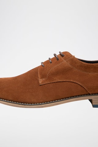 Stringate in pelle scamosciata - Marrone