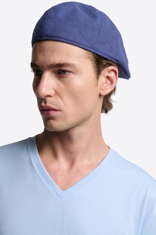 Cappellino in lino - Cobalto