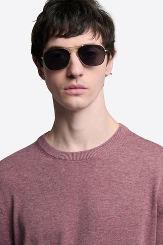 Maglia in cotone bio - Rosa antico melange