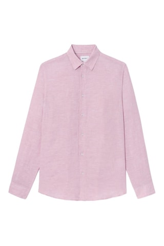 Camicia slim in lino - Rosa antico