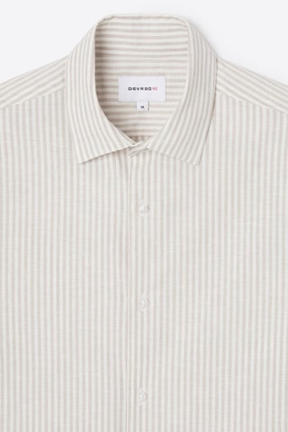 Camicia slim in lino - Beige