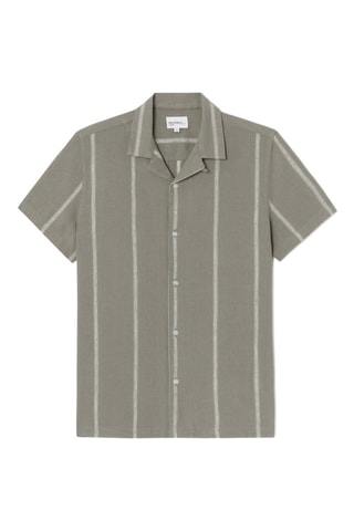 Camicia regular in lino - Kaki