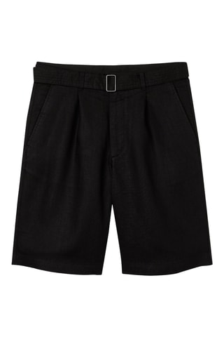 Bermuda loose in lino - Nero