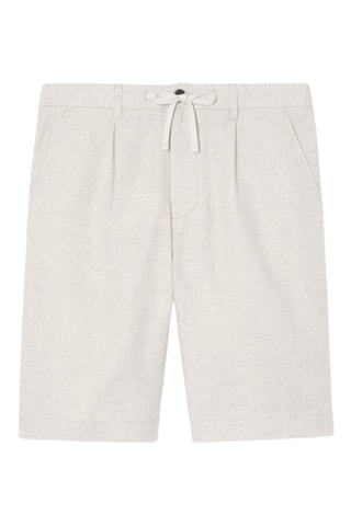 Bermuda slim in lino - Beige chiaro
