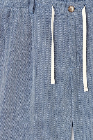 Bermuda regular in lino - Blu