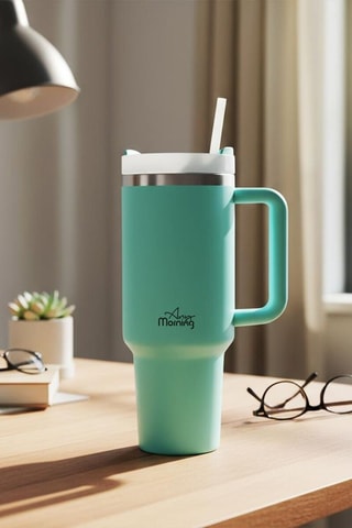 Mug de voyage en acier inoxydable Any Morning - Turquoise - 1,2 l