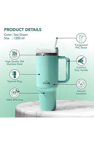 Mug de voyage en acier inoxydable Any Morning - Turquoise - 1,2 l