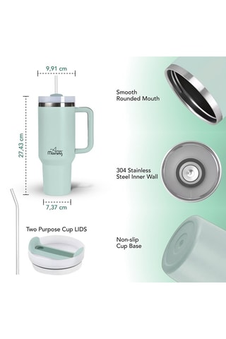 Mug de voyage en acier inoxydable Any Morning - Turquoise - 1,2 l