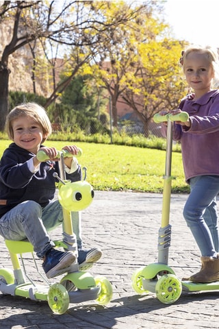 Trottinette évolutive pour enfants 3-en-1 Scuvol - Vert et gris - Dès 3 ans