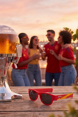 Set distributore di birra e 2 paia di occhiali - Rosso