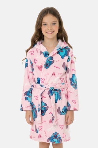 Peignoir à capuche Lilo et Stitch Disney - Rose
